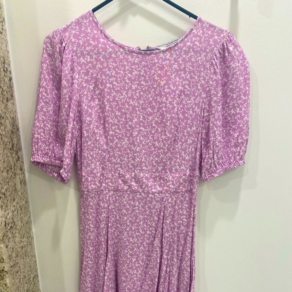 & other stories lilac floral mini dress (viscose)